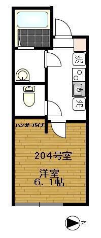 アザーレ・クオン(1K/2階)の間取り写真
