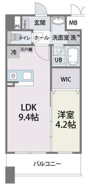ニューリバー姪浜II(1LDK/5階)の間取り写真