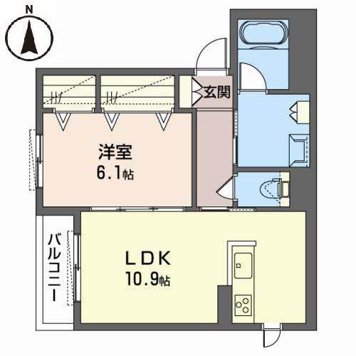 シャーメゾン南町(1LDK/2階)の間取り写真
