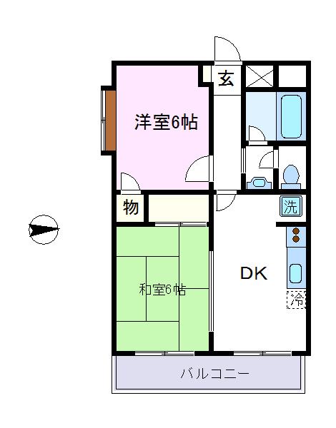 浜田山ダイカンプラザ(2DK/2階)の間取り写真