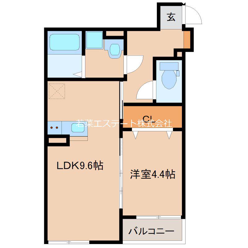 Yスクエア梅満町(1LDK/3階)の間取り写真