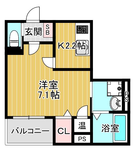 BISCUSS FORESTA SAKURANOMIYA(1K/3階)の間取り写真