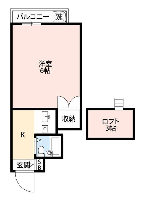 リベルタ馬堀海岸(1K/2階)の間取り写真