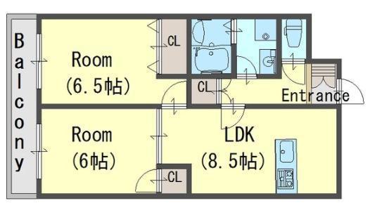 BOA VISTA 1F(2LDK/1階)の間取り写真