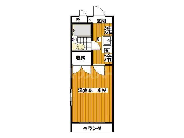 グリーンブリーズ(1K/2階)の間取り写真