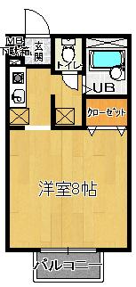 KUROIプラザコート(1K/1階)の間取り写真