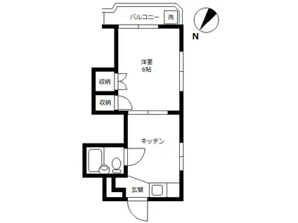 アパートメント910パートI(1K/3階)の間取り写真