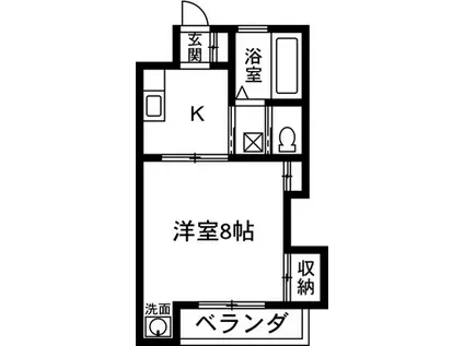 竹川ハイツ(1K/3階)の間取り写真