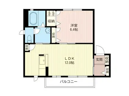 ディアスノイエ(1LDK/1階)の間取り写真