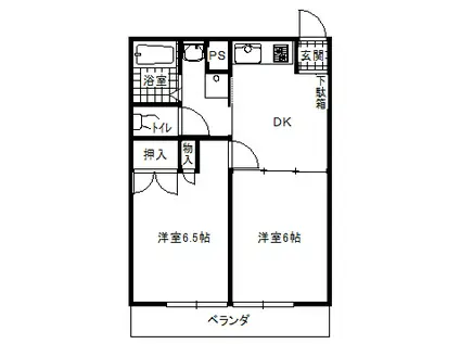 メゾン・ド・マルベリーA棟(2DK/1階)の間取り写真
