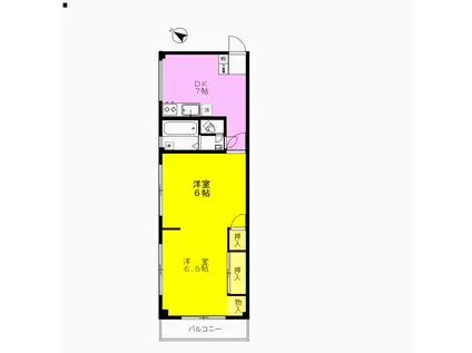 杉浦マンション(1DK/3階)の間取り写真