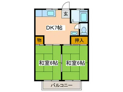 和田ハイム(2DK/2階)の間取り写真