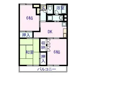 コーポ東(3DK/3階)の間取り写真