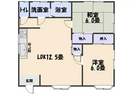 星野アパート(2LDK/1階)の間取り写真