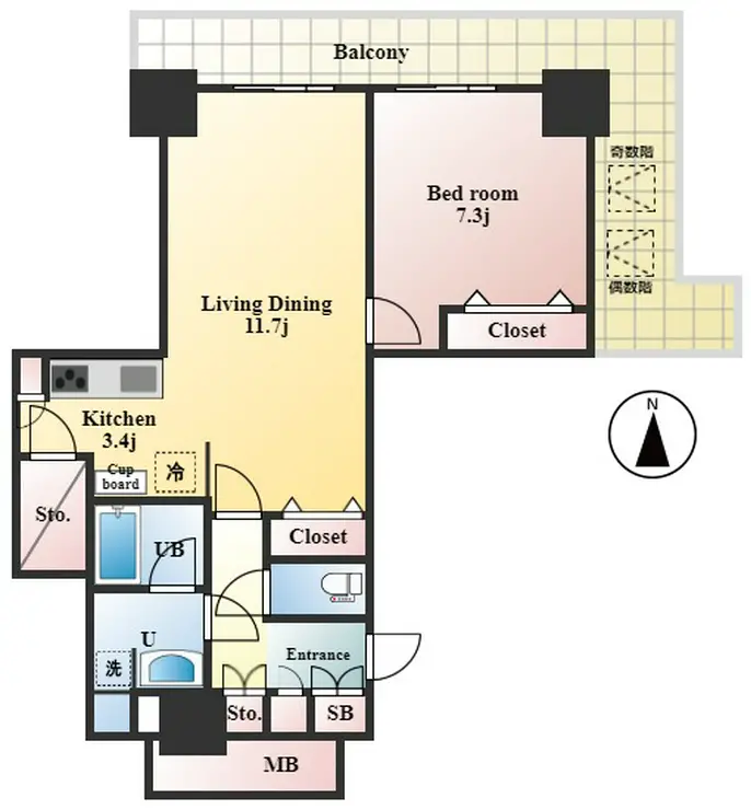 パシフィックロイヤルコートみなとみらいオーシャンタワー 15階階 間取り