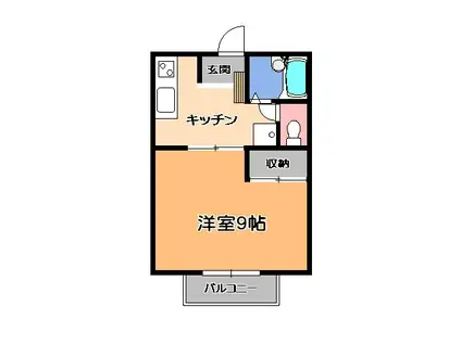 メゾン岩渕(1K/2階)の間取り写真