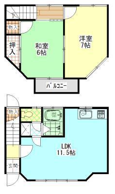 テラスハウスMS(2LDK/1階)の間取り写真