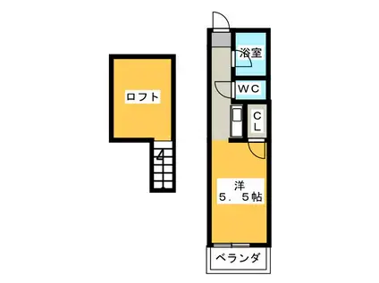 プラザ・サンタモニカ(ワンルーム/1階)の間取り写真