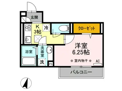 DL ポゥローニア湘南(1K/1階)の間取り写真