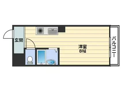 サンウイング南森町(ワンルーム/2階)の間取り写真