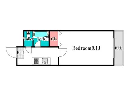 EXCEL難波(1K/1階)の間取り写真