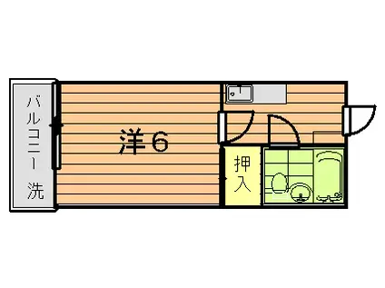 セザール青木台(1K/1階)の間取り写真