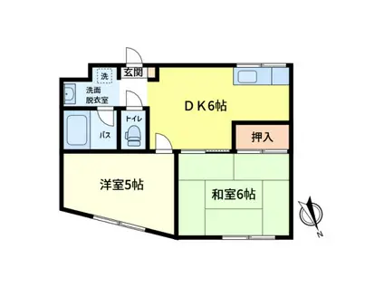 第2吉岡マンション(2DK/3階)の間取り写真