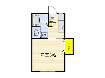 アネックス尾形(1K/1階)の間取り写真