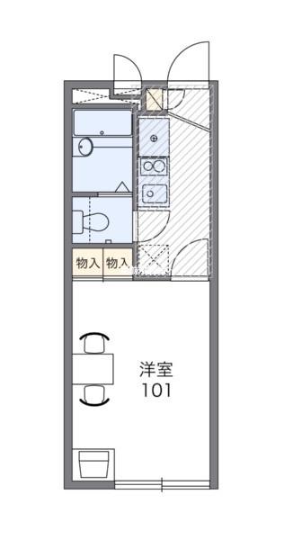 レオパレスリバティII(1K/2階)の間取り写真