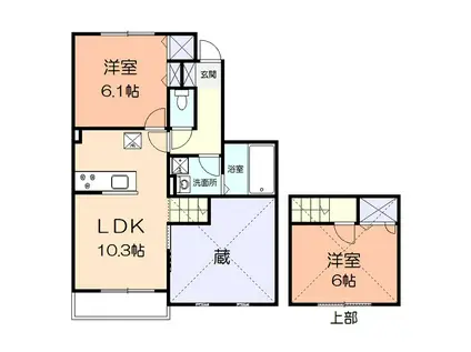 津々美アパートA(2LDK/1階)の間取り写真