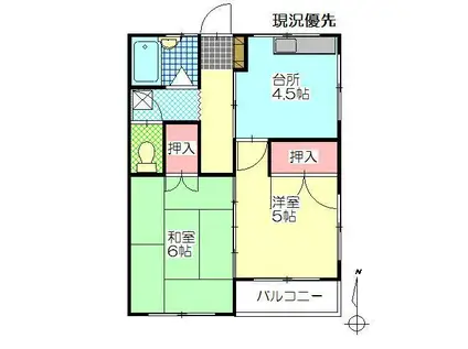 松田アパート(2K/3階)の間取り写真