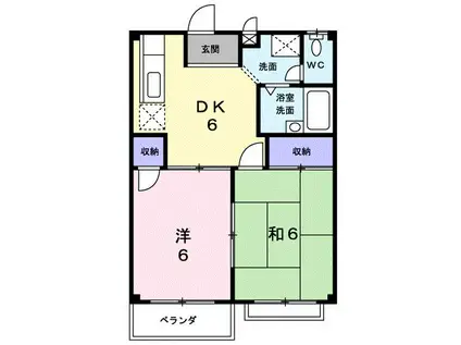 セピアハイツアラキA(2DK/2階)の間取り写真