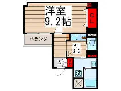 グローハイツ南堀江(1K/6階)の間取り写真