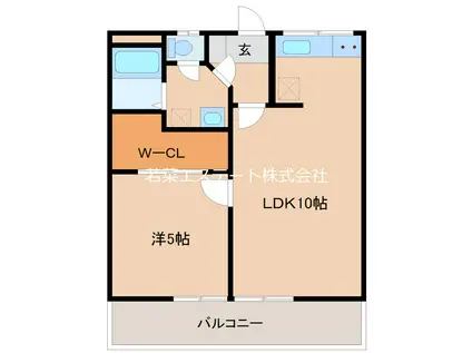 ニューコーポ高田A棟(1LDK/1階)の間取り写真