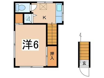 佐渡荘別棟(1K/2階)の間取り写真