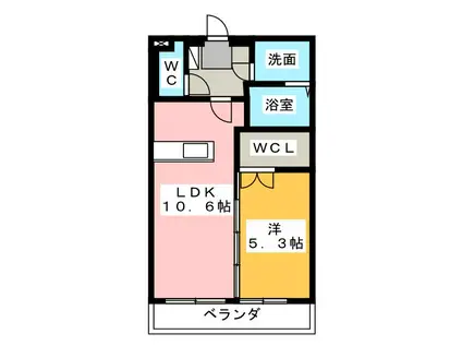 ヴィバーチェ(1LDK/2階)の間取り写真