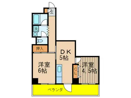 カルムサクラ(2DK/5階)の間取り写真