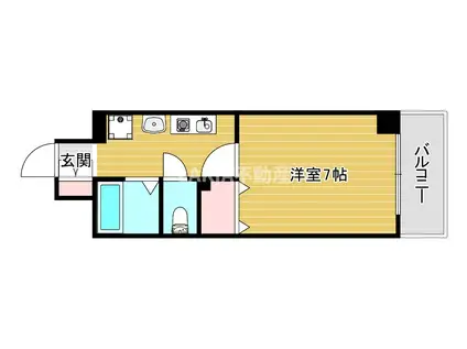 ブリリアントコート心斎橋イースト(1K/11階)の間取り写真