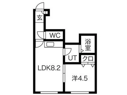 ホワイティ豊平(1LDK/3階)の間取り写真