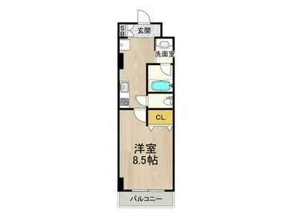 CITYSPIRE神戸元町I(1K/13階)の間取り写真