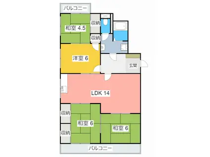 エスポワール板倉(4LDK/5階)の間取り写真