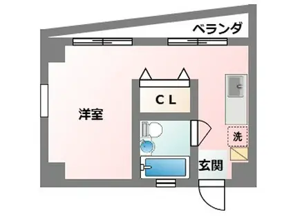 カスティージョとよみ(ワンルーム/3階)の間取り写真