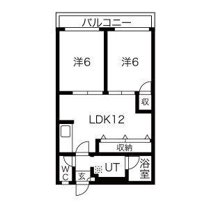 メゾンファミール(2LDK/3階)の間取り写真