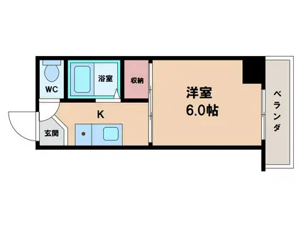 ビルアイ(1DK/4階)の間取り写真