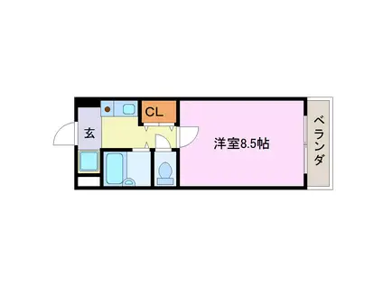 京阪本線 墨染駅 徒歩6分 5階建 築31年(1K/2階)の間取り写真