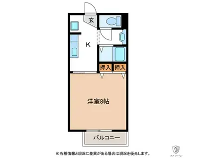 エステート瑞浪II(1K/1階)の間取り写真