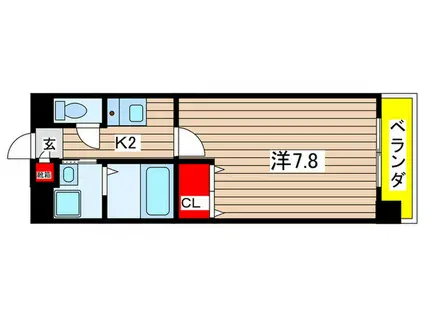 すまいる川名(1K/5階)の間取り写真