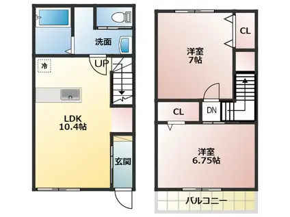 FIORE B(2LDK/1階)の間取り写真