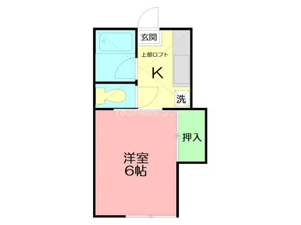 ビラ山富士(1K/2階)の間取り写真