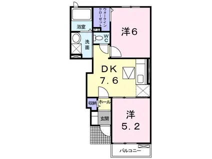  ファイン・グランツB(2DK/1階)の間取り写真